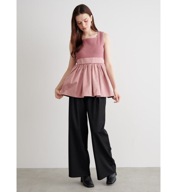 CALNAMUR「BACK RIBBON PEPLUM TOPS/バックリボンペプラムトップス」|Tシャツ・カットソー|