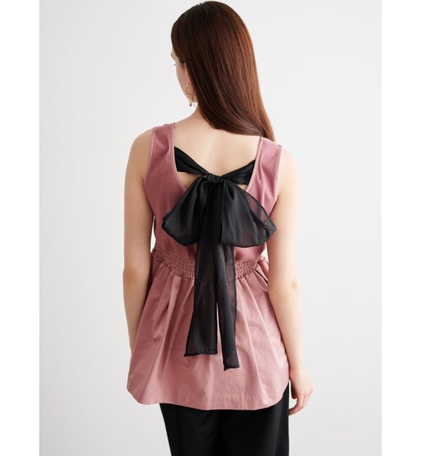 CALNAMUR「BACK RIBBON PEPLUM TOPS/バックリボンペプラムトップス」|Tシャツ・カットソー|
