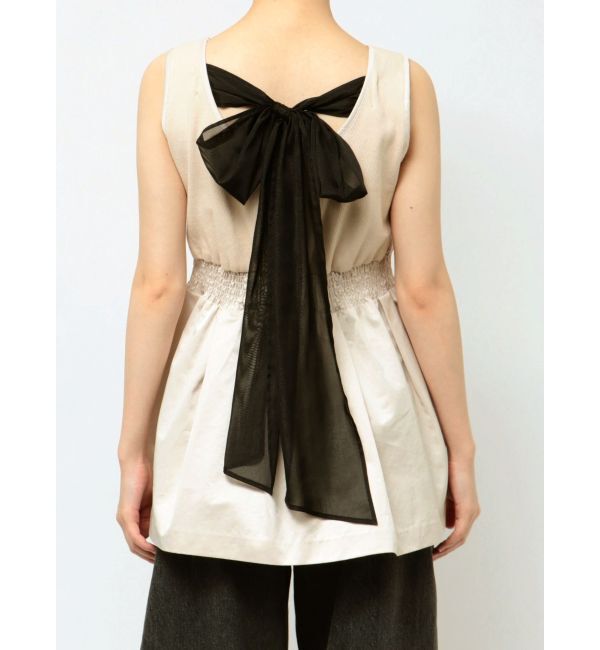 CALNAMUR「BACK RIBBON PEPLUM TOPS/バックリボンペプラムトップス」|Tシャツ・カットソー|