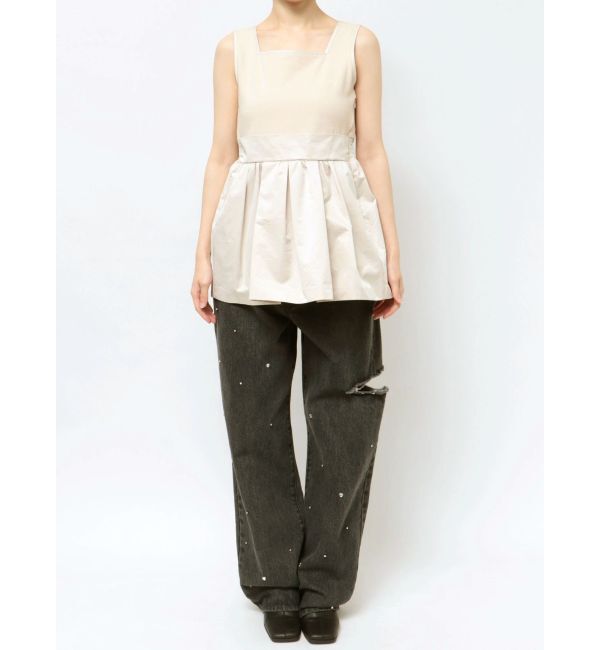 CALNAMUR「BACK RIBBON PEPLUM TOPS/バックリボンペプラムトップス」|Tシャツ・カットソー|