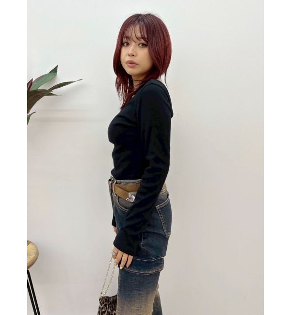 EVRIS「【WEB限定】バックオープンリブトップス」|Tシャツ・カットソー|