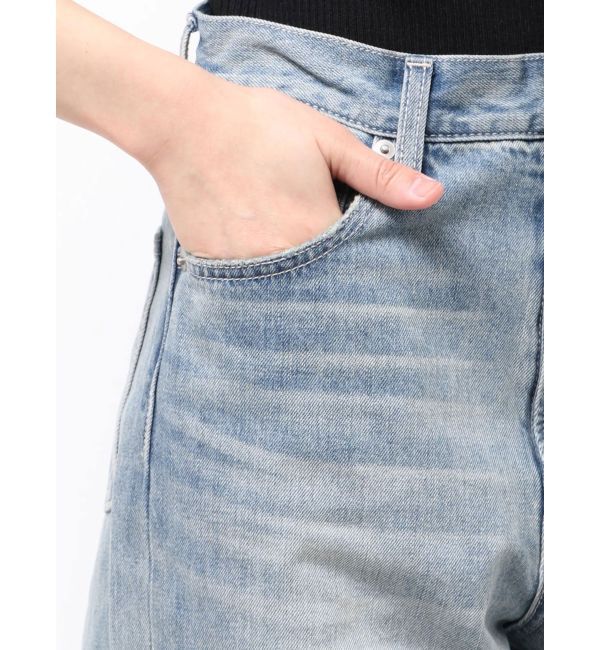 EVRIS「BACKスラッシュレースワイドデニムパンツ」|デニム|