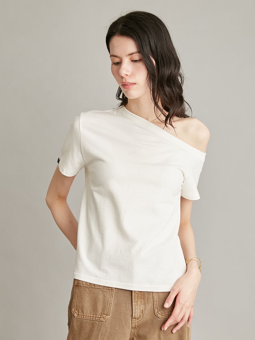 Mila Owen「アシンメトリーネックＴシャツ」|Tシャツ・カットソー|WHT