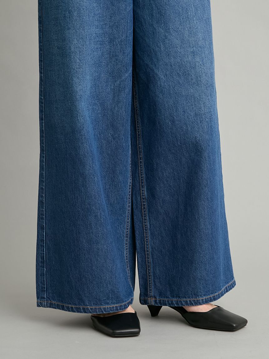Mila Owen「【MILA PANTS】ウエストゴムドロストイージーデニムパンツ」|デニム|