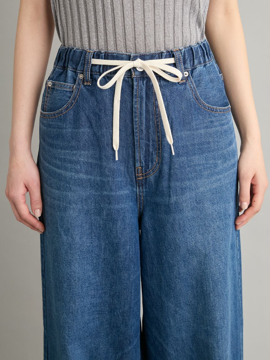 Mila Owen「【MILA PANTS】ウエストゴムドロストイージーデニムパンツ」|デニム|