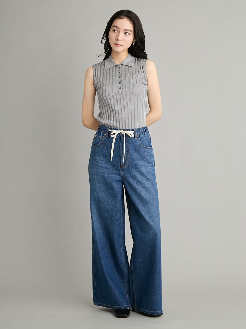 Mila Owen「【MILA PANTS】ウエストゴムドロストイージーデニムパンツ」|デニム|