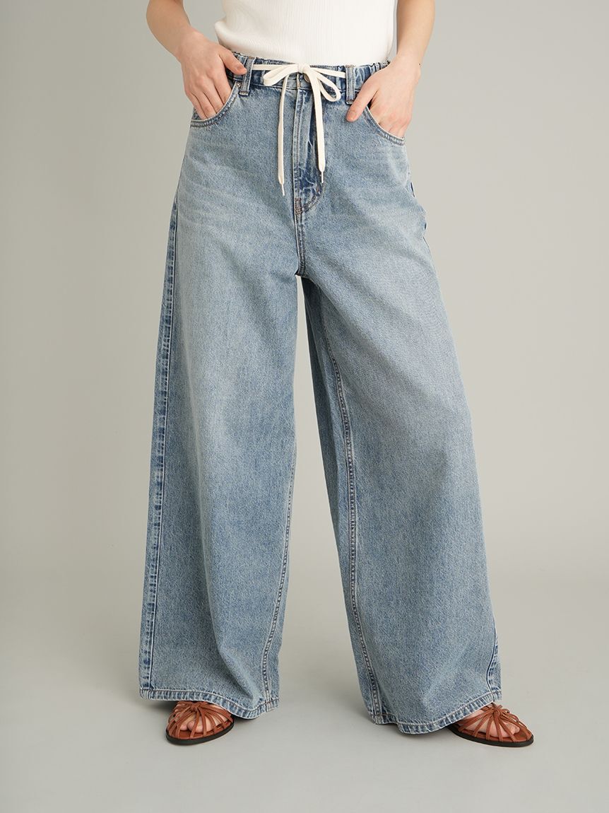 Mila Owen「【MILA PANTS】ウエストゴムドロストイージーデニムパンツ」|デニム|