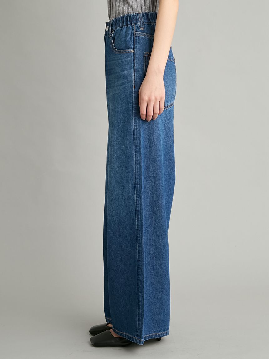Mila Owen「【MILA PANTS】ウエストゴムドロストイージーデニムパンツ」|デニム|