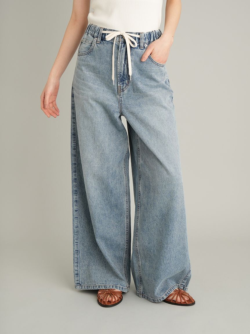 Mila Owen「【MILA PANTS】ウエストゴムドロストイージーデニムパンツ」|デニム|LBLU