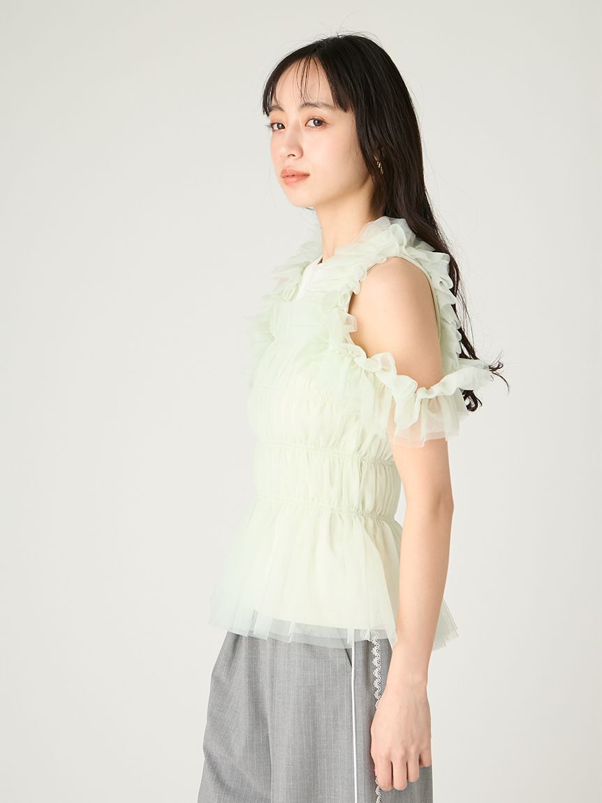 FRAY I.D「チュールコンビ2wayカットトップス」|Tシャツ・カットソー|
