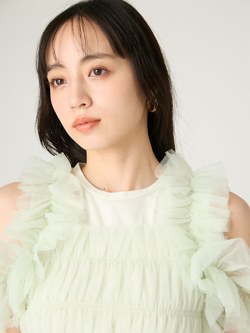 FRAY I.D「チュールコンビ2wayカットトップス」|Tシャツ・カットソー|