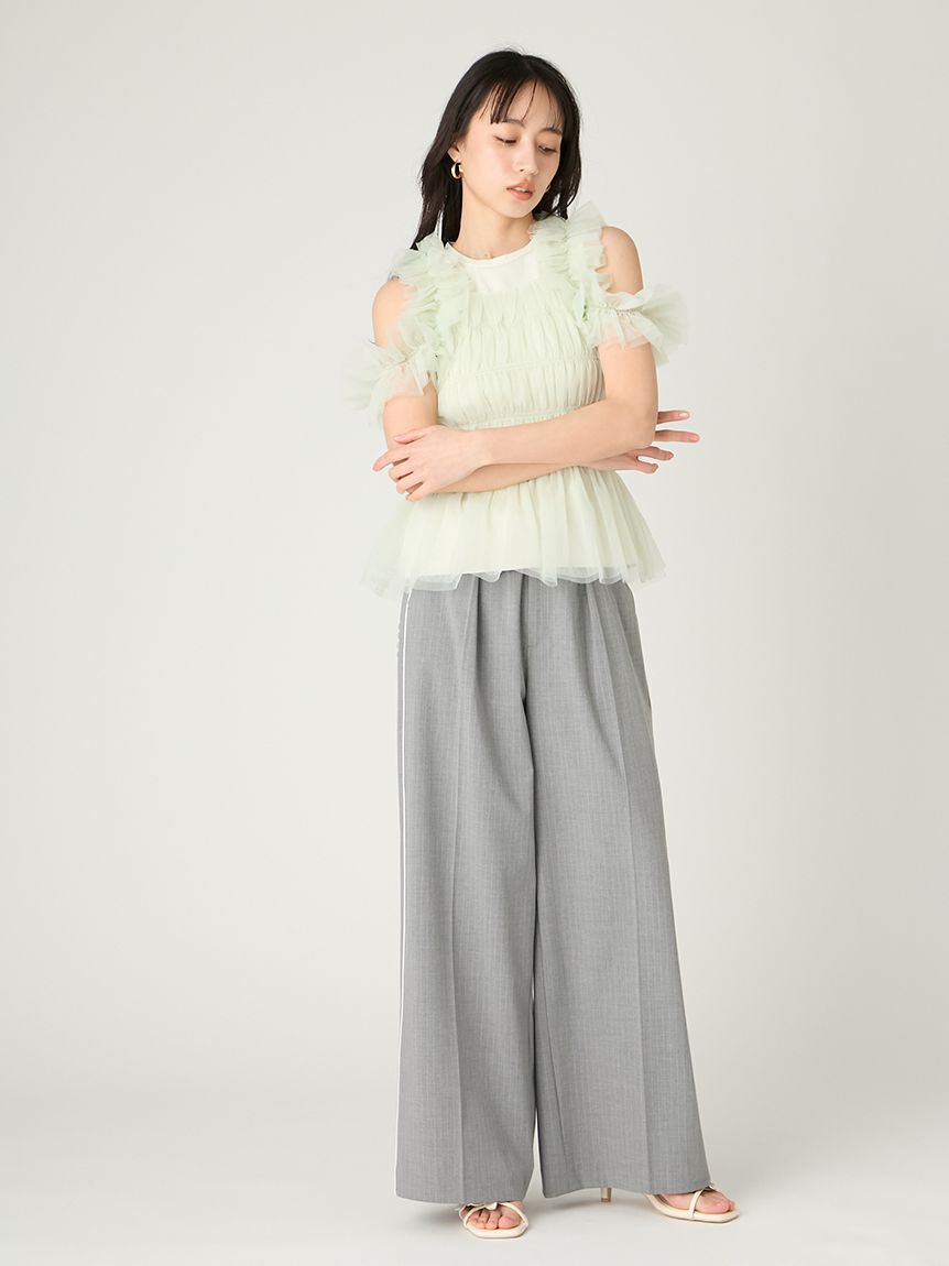 FRAY I.D「チュールコンビ2wayカットトップス」|Tシャツ・カットソー|