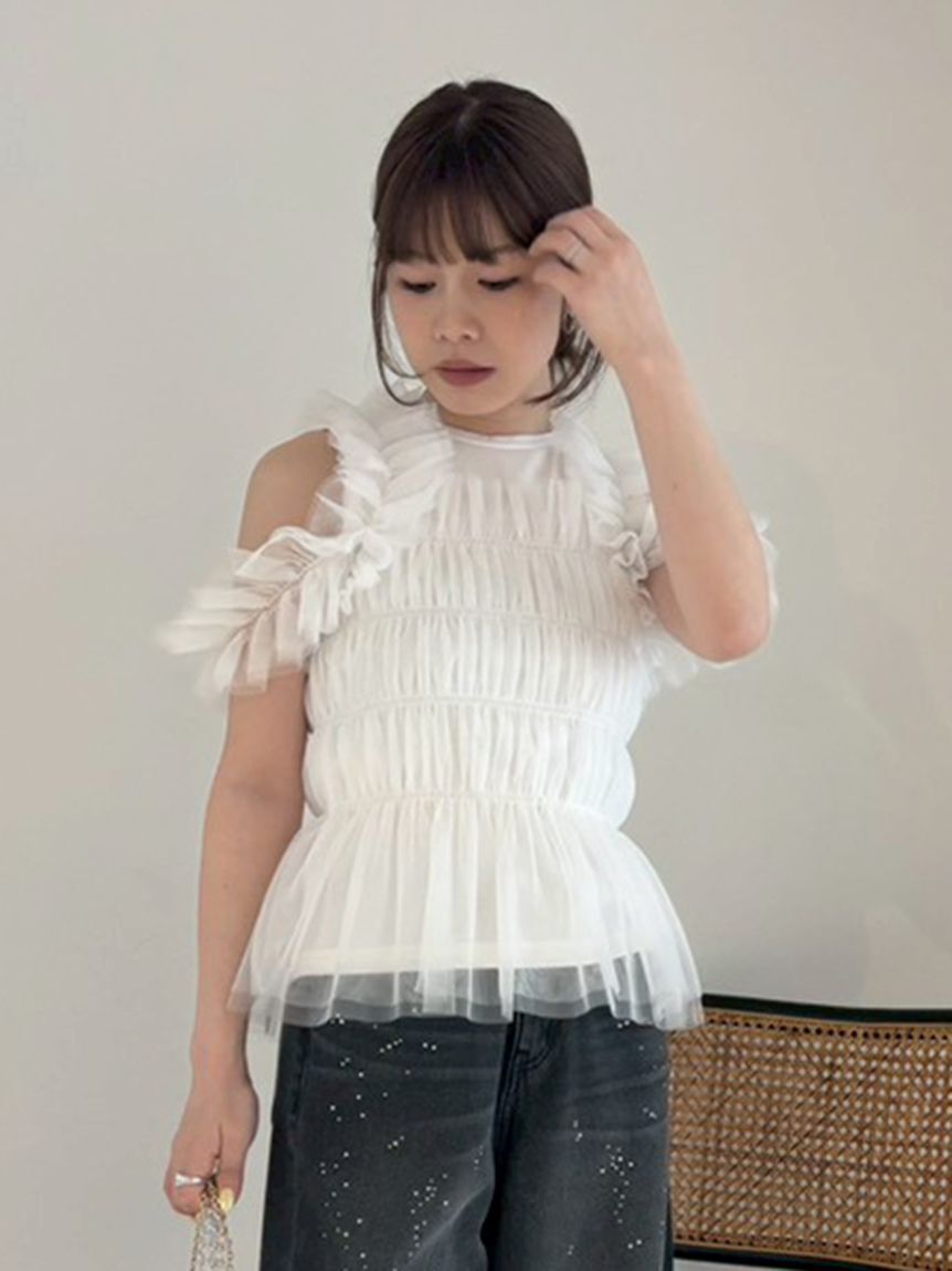 FRAY I.D「チュールコンビ2wayカットトップス」|Tシャツ・カットソー|