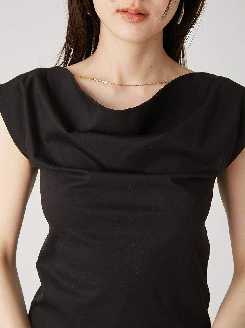 FRAY I.D「前後2wayチェーン付ドレープカットブラウス／ウォッシャブル・接触冷感」|Tシャツ・カットソー|