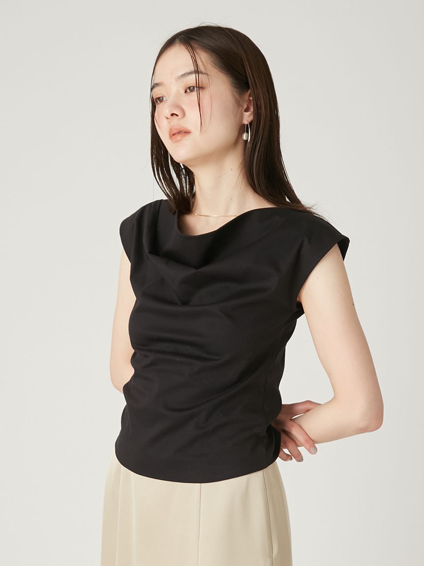 FRAY I.D「前後2wayチェーン付ドレープカットブラウス／ウォッシャブル・接触冷感」|Tシャツ・カットソー|