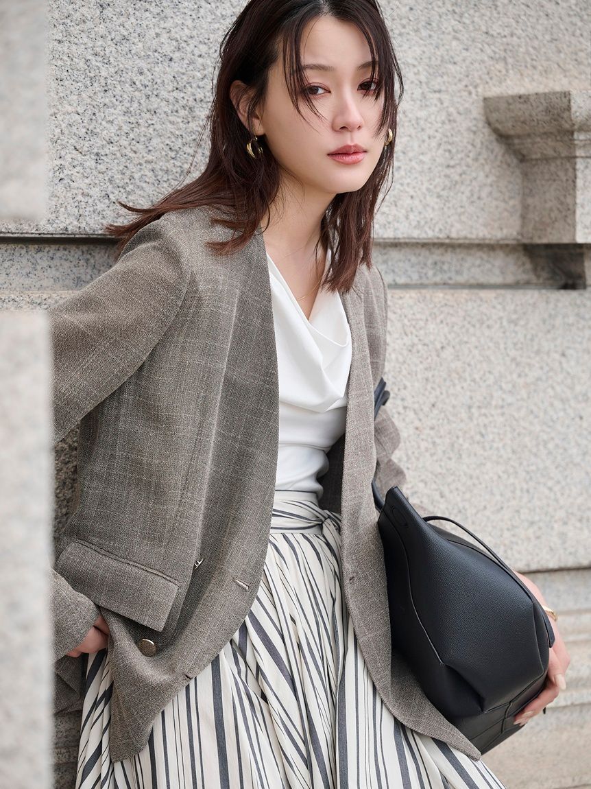 FRAY I.D「前後2wayチェーン付ドレープカットブラウス／ウォッシャブル・接触冷感」|Tシャツ・カットソー|