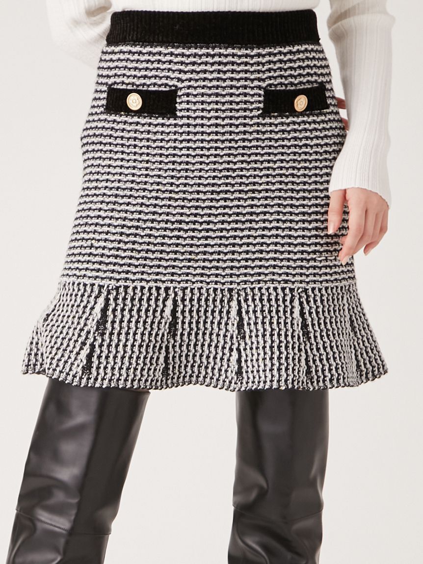 LILY BROWN「【WEB・一部店舗限定カラー】【LILY BROWN&times;MARY QUANT】ツイードニットスカート」|スカート|BLK