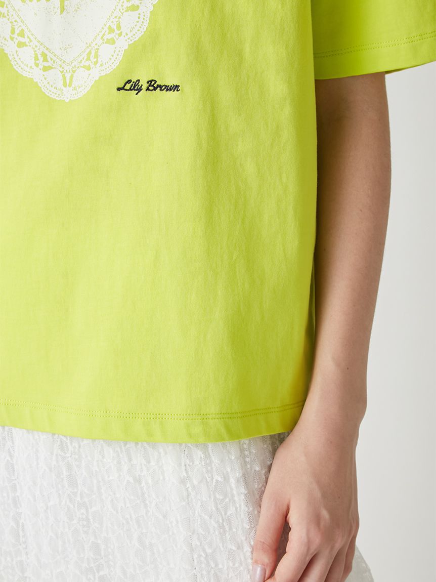 LILY BROWN「ハートモチーフプリントTシャツ」|Tシャツ・カットソー|