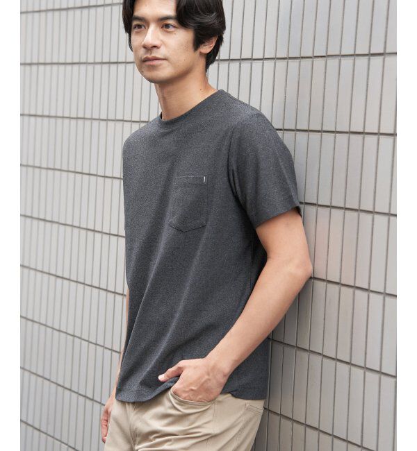 ikka「冷感DRYメランジ梨地Tシャツ」|Tシャツ・カットソー|