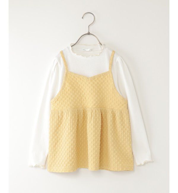 ikka kids「フクレジャカードキャミドッキングロンT（120~160cm）」|シャツ・ブラウス|イエロー