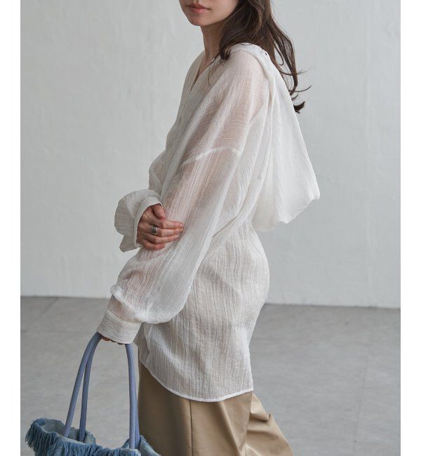 VENCE share style「シアーワッシャーフーディーシャツ」|シャツ・ブラウス|