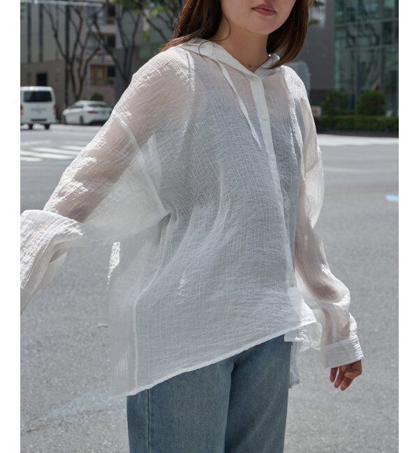 VENCE share style「シアーワッシャーフーディーシャツ」|シャツ・ブラウス|