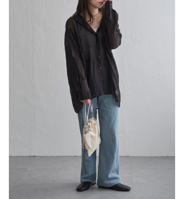 VENCE share style「シアーワッシャーフーディーシャツ」|シャツ・ブラウス|