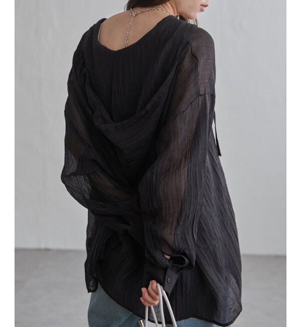 VENCE share style「シアーワッシャーフーディーシャツ」|シャツ・ブラウス|