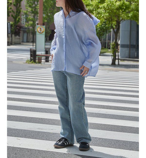 VENCE share style「シアーワッシャーフーディーシャツ」|シャツ・ブラウス|