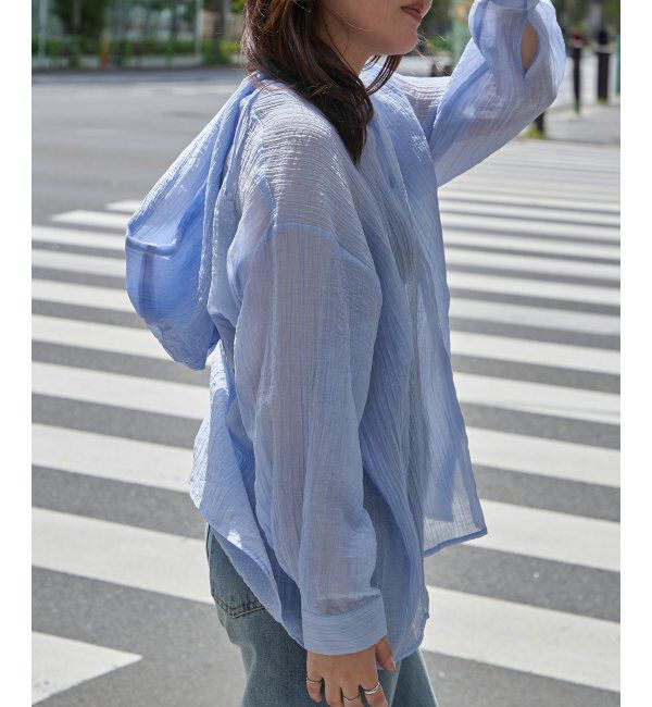 VENCE share style「シアーワッシャーフーディーシャツ」|シャツ・ブラウス|