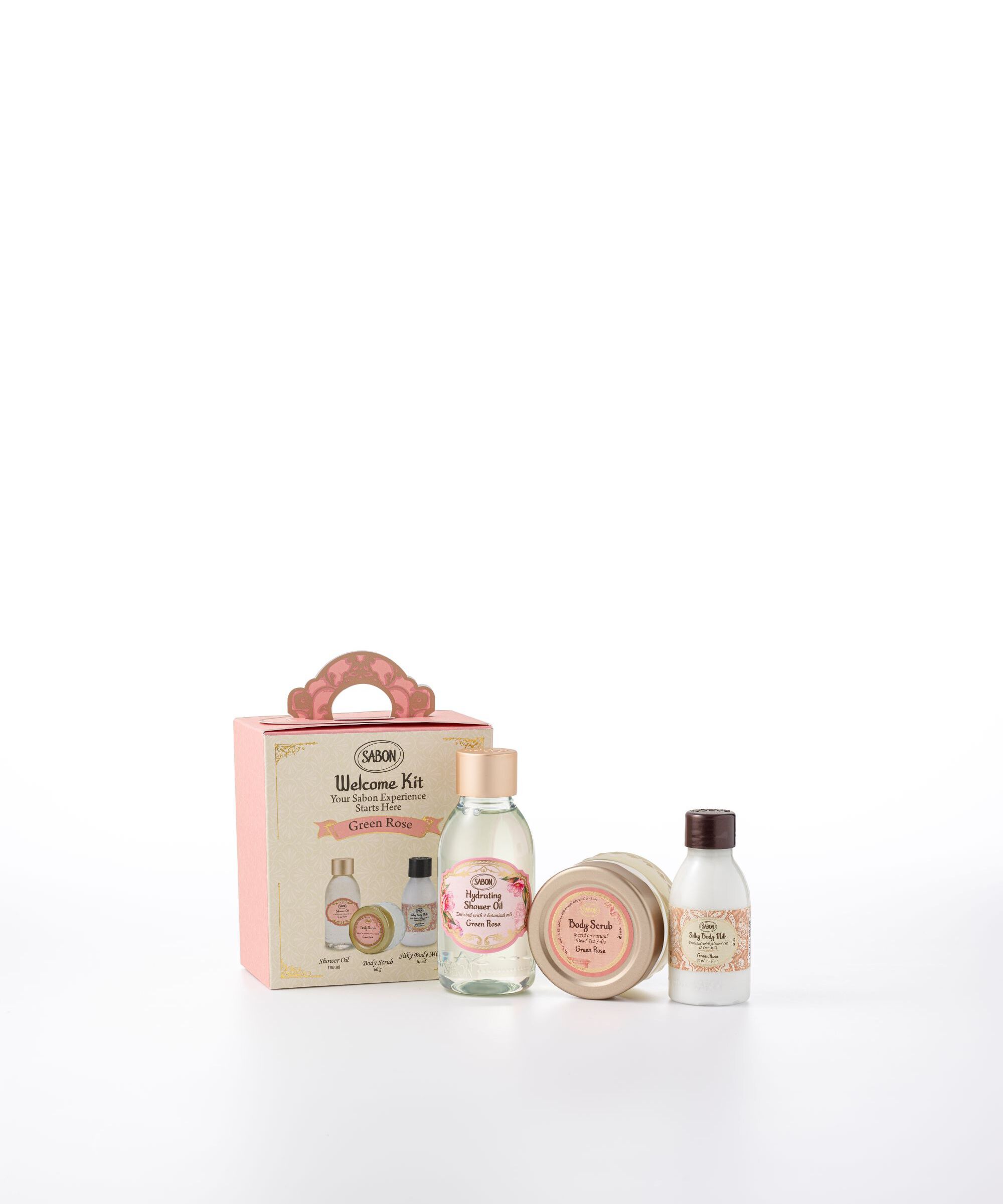 SABON「ｳｪﾙｶﾑｷｯﾄ ｸﾞﾘｰﾝ･ﾛｰｽﾞ」|ボディクレンジング|グリーン・ローズ