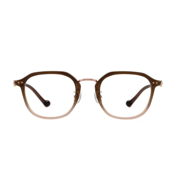  「Zoff｜SHIKANOMA ウェリントン型 サングラス | 中顔面短縮みえ クリアレンズ UVカット UV100%カット」|サングラス|濃ブラウン1