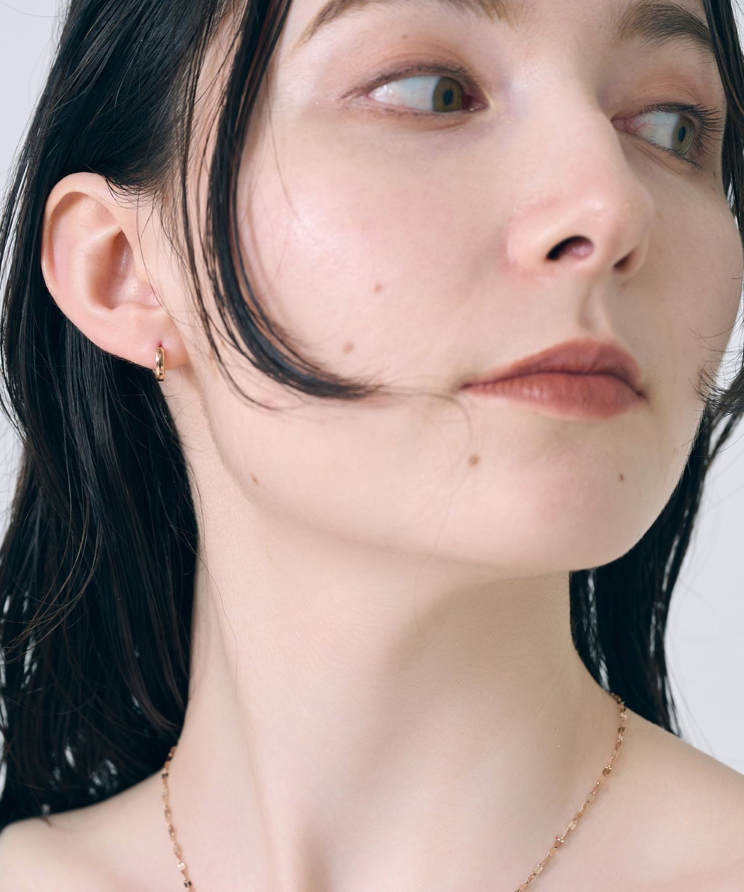 Phoebe「【金属アレルギー対応】ワンタッチメタルフープミニペアピアス  ローズゴールド/BOX付き」|ピアス|