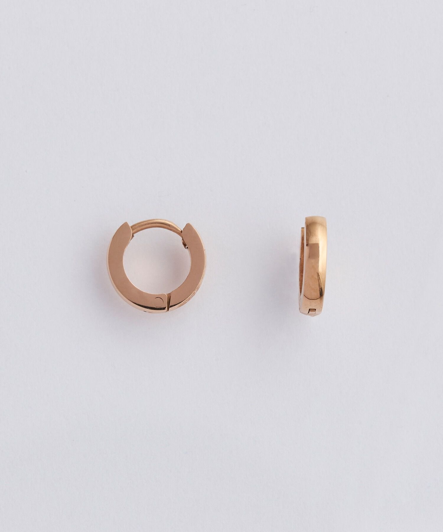 Phoebe「【金属アレルギー対応】ワンタッチメタルフープミニペアピアス  ローズゴールド/BOX付き」|ピアス|