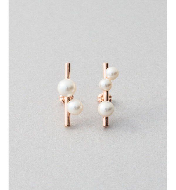 Jouete「ピアス カラーパール アシンメトリー」|ピアス|ピンクゴールド