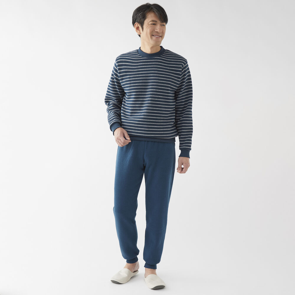 BACKYARD FAMILY「パジャマ 上下セット 裏起毛 通販 メンズ 長袖 セットアップ ルームウェア 部屋着 あったか」|ルームウェア|ブルー1