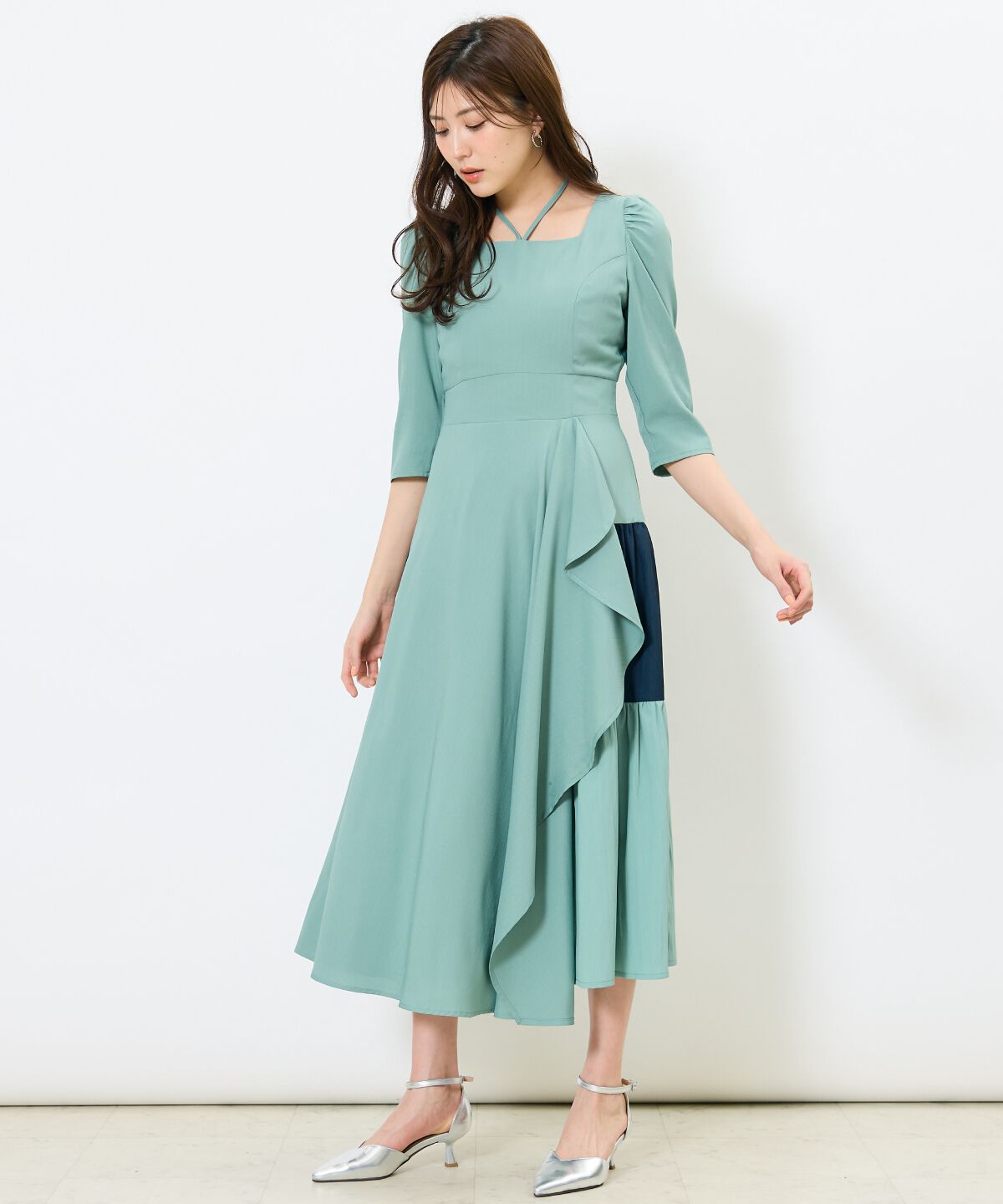 アンドクチュール「アシメラッフルティアードワンピース」|ワンピース|