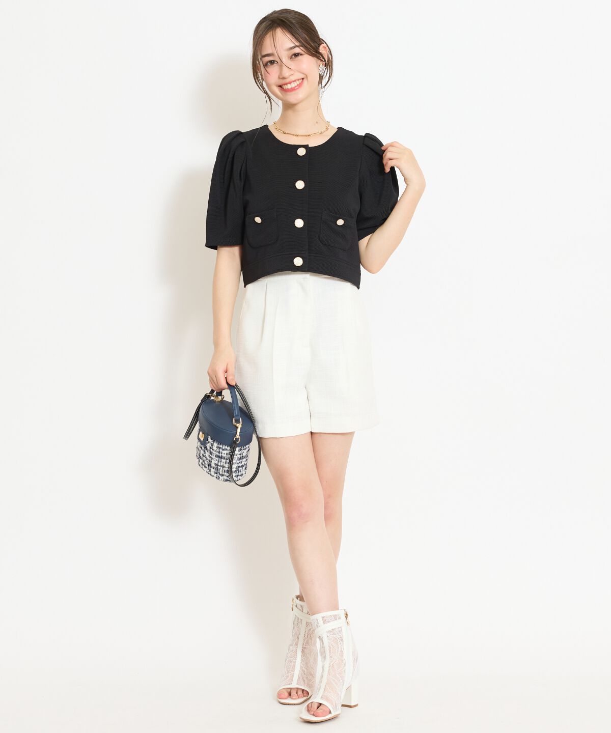 WILLSELECTION「タックツイードショートパンツ」|キュロット|
