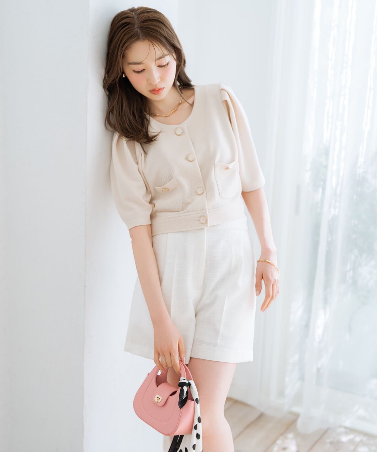 WILLSELECTION「タックツイードショートパンツ」|キュロット|