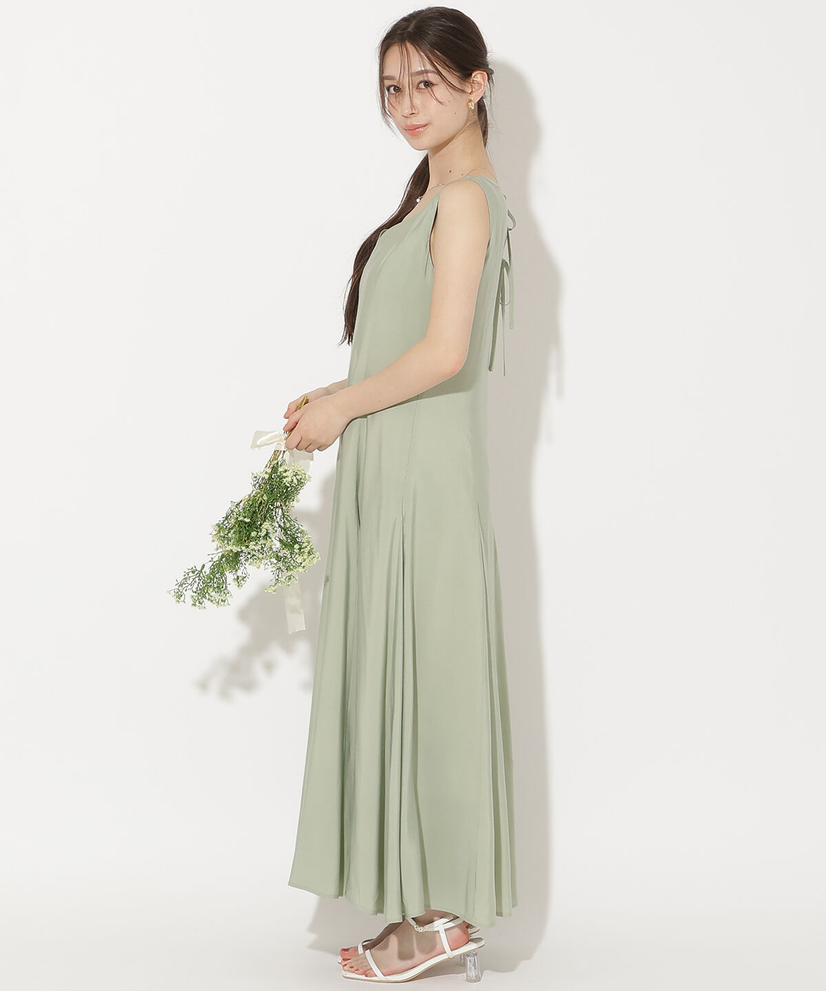 WILLSELECTION「バックリボンノースリーブAラインワンピース」|ワンピース|