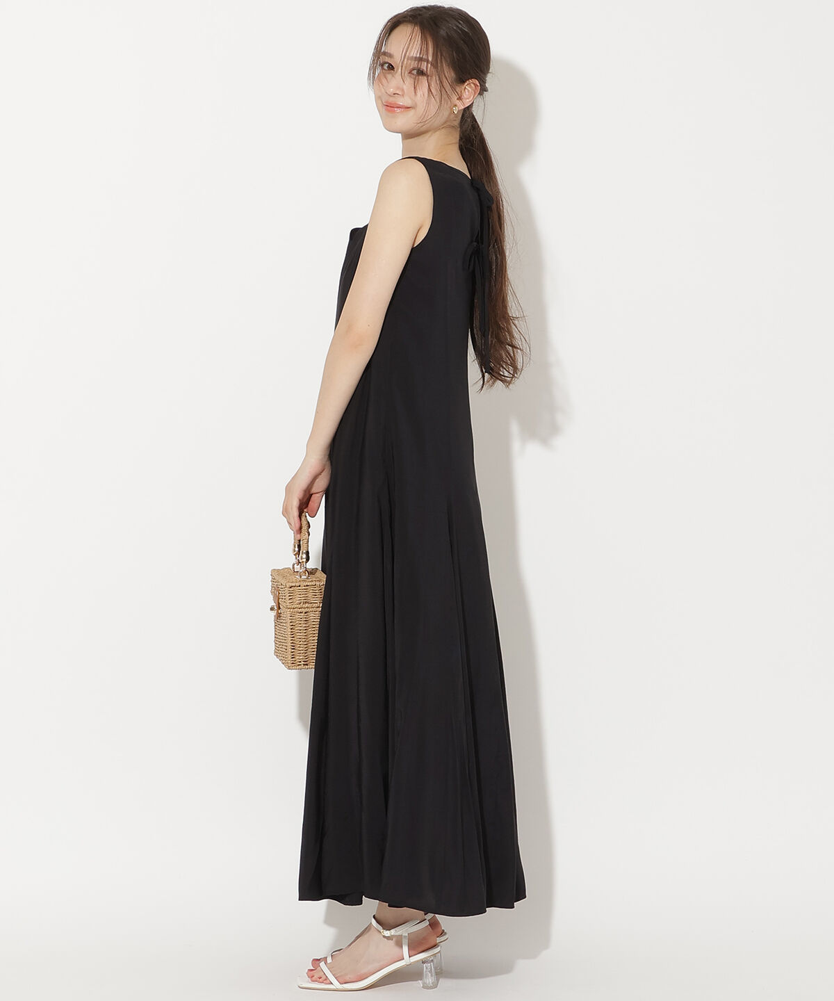 WILLSELECTION「バックリボンノースリーブAラインワンピース」|ワンピース|