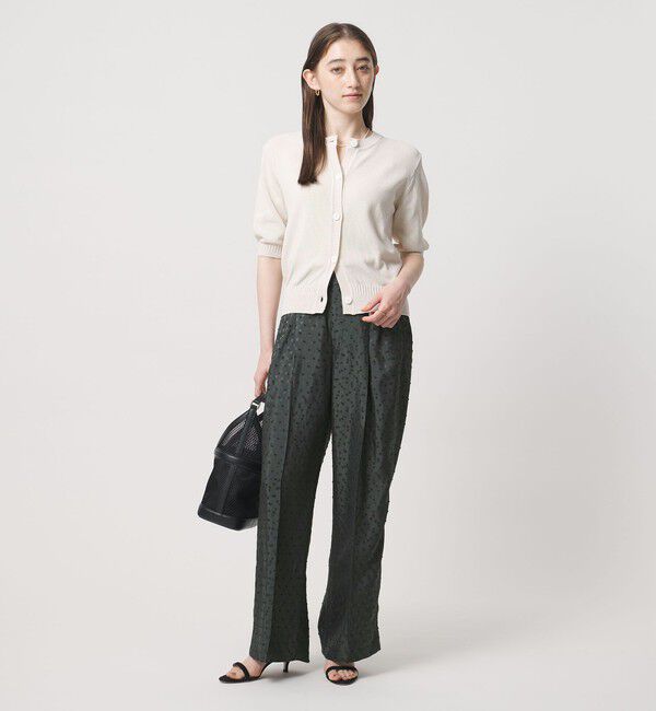 UNITED ARROWS「ドット サテン 2タック ワイドパンツ」|スラックス|