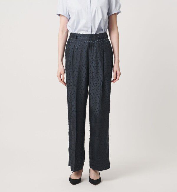 UNITED ARROWS「ドット サテン 2タック ワイドパンツ」|スラックス|