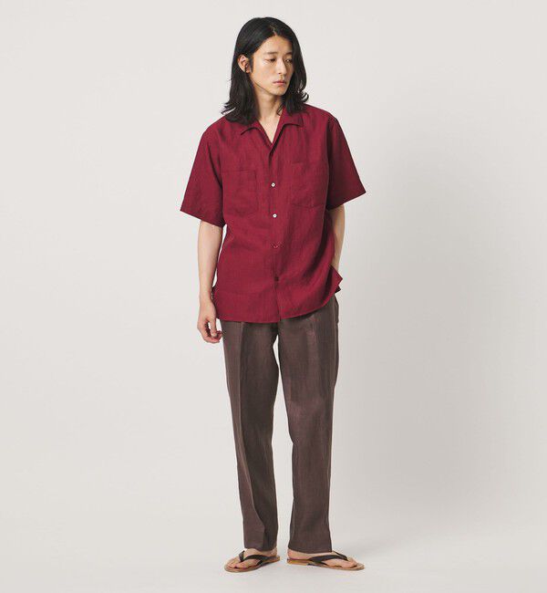 UNITED ARROWS「リネン ツイル １プリーツ リラックス テーパード イージースラックス」|スラックス|