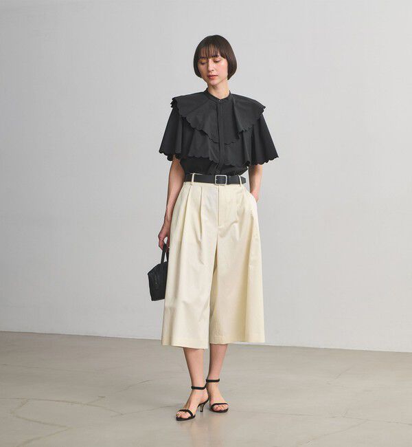 UNITED ARROWS「スカラップ フリル ブラウス ‐はっ水 UVカット 防しわ ウォッシャブル‐」|シャツ・ブラウス|