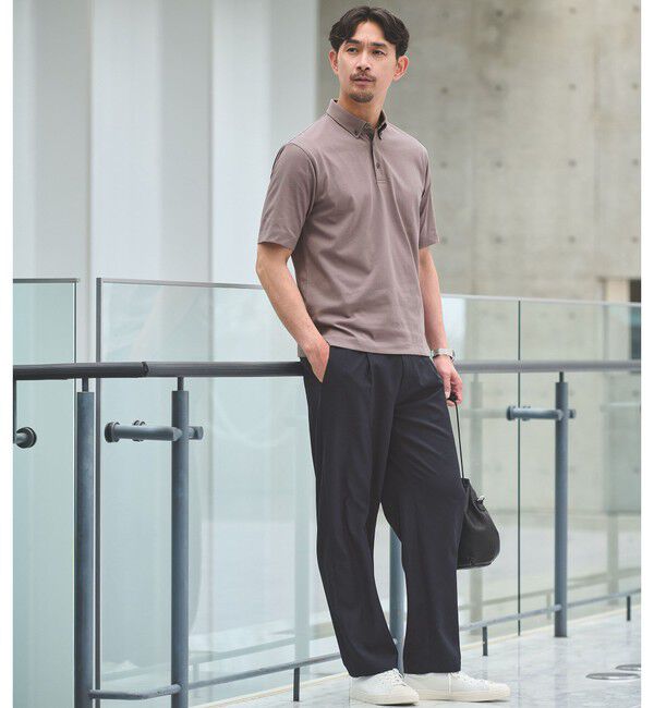 UNITED ARROWS green label relaxing「【WEB限定】JUST fit デイリー ドライ ボタンダウン 半袖 ポロシャツ -吸水速乾・抗菌-」|ポロシャツ|