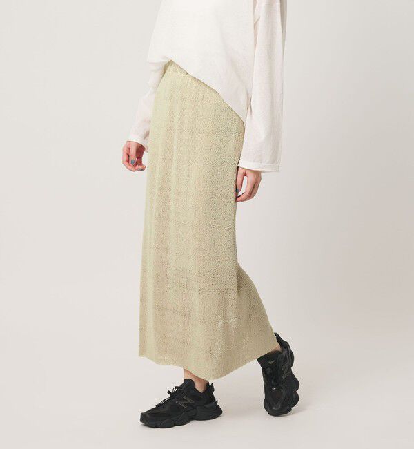 BEAUTY&YOUTH UNITED ARROWS「レースプリーツ タイトスカート ウォッシャブル」|タイト|LIME