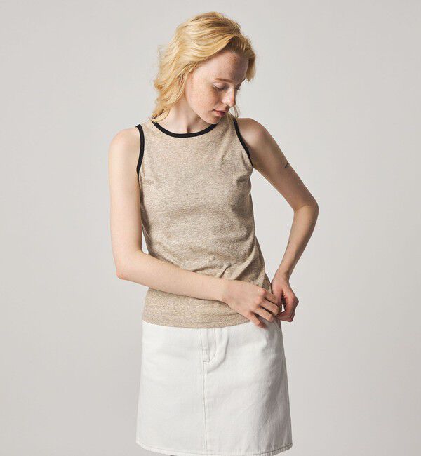 STEVEN ALAN「＜Steven Alan＞リンガー アメリカンスリーブ タンクトップ」|Tシャツ・カットソー|BEIGE