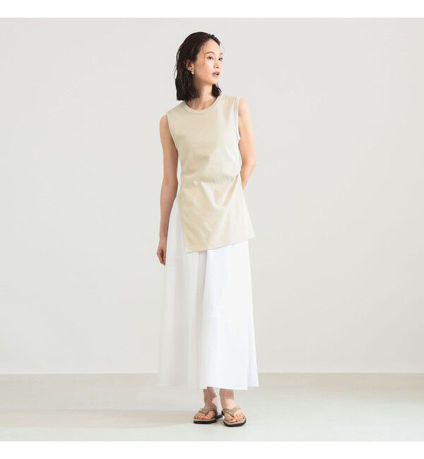 Demi-Luxe BEAMS 「【接触冷感・UVカット】スリット ノースリーブ チュニック」|Tシャツ・カットソー|