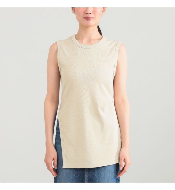 Demi-Luxe BEAMS 「【接触冷感・UVカット】スリット ノースリーブ チュニック」|Tシャツ・カットソー|